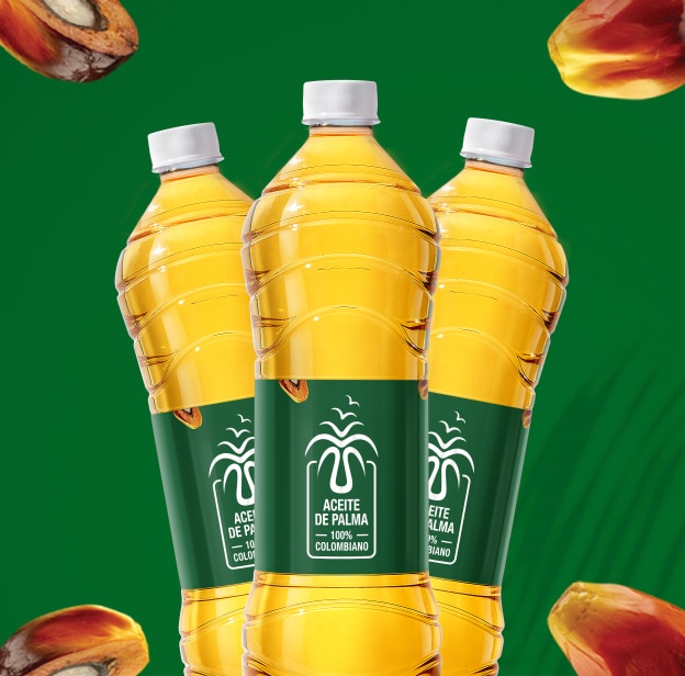 3 botella de aceite de palma 100% colombiano